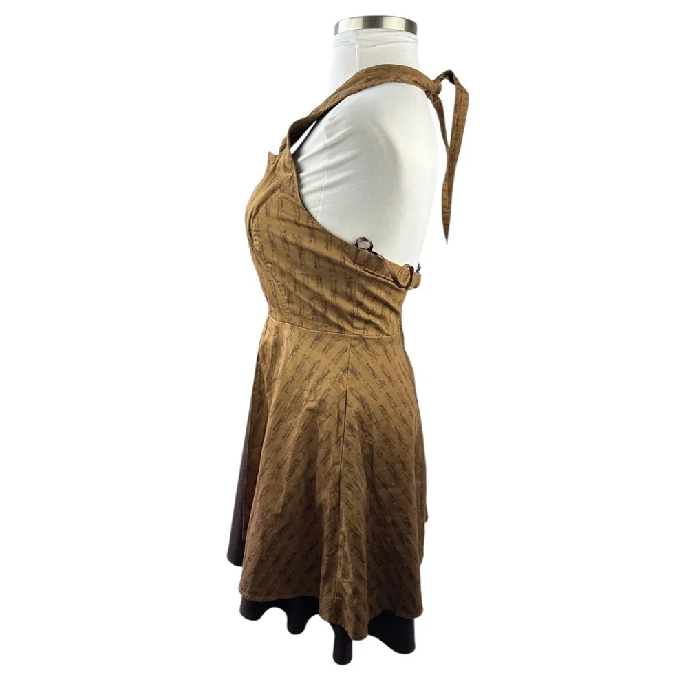 Doctor Who x Hot Topic Regeneration Dress Halter Pockets Brown BBC Women's Large - Picture 6 of 16
